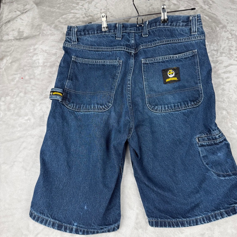 LOWRIDER 90's Mens Blue Denim Carpenter‎ Shorts Utility Pockets Size 34